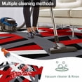 thumbnail image 5 of Red Black Geometric Outdoor Rug for Patio/Deck/Porch, Non-Slip Large Area Rug 5 x 8 Ft, Modern Art Abstract Grey Line Indoor Outdoor Rugs Washable Area Rugs, Reversible Camping Rug Carpet Runner, 5 of 8