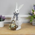 thumbnail image 2 of Northlight Rabbit with Easter Basket Decoration - 13" - Brushed White, 2 of 6