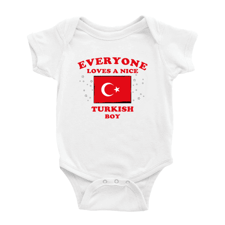 

Everyone Loves a Nice Turkish Boy Baby Romper Bodysuit For Boy Girl (White 0-3 Months)