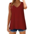 thumbnail image 5 of Tank Tops for Women European American V Neck Loose Sleeveless Summer Tops, 5 of 5