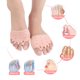 thumbnail image 1 of 1 par de almohadillas grandes para los huesos del pie alfombrillas de silicona para los dedos de los pies con 5 orificios herramientas lavables para el cuidado de los pies, 1 of 9