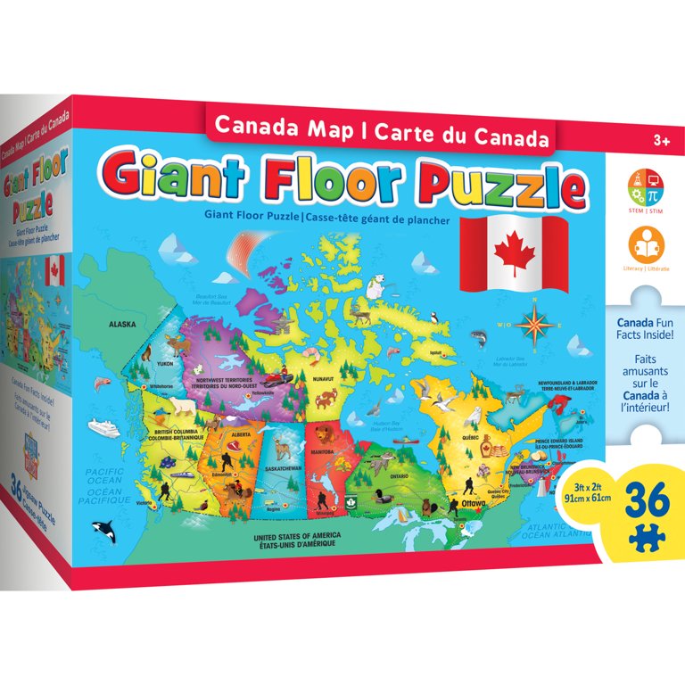 MasterPieces Educational - Canada Map 36 Piece Floor Jigsaw Puzzle