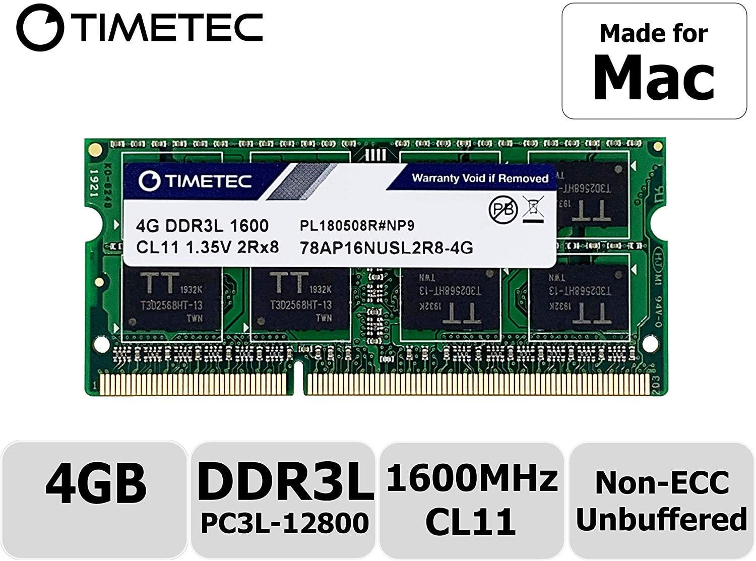 Timetec Hynix IC 4GB Compatible for Apple DDR3L 1600MHz PC3L-12800