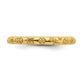 thumbnail image 4 of 925 Sterling Silver Stackable Expressions Gold-plated Textured Ring Size: 10; for Adults and Teens; for Women and Men, 4 of 5