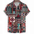 thumbnail image 2 of Camisa con estampado geométrico 3D vintage para hombre, blusa de manga corta con gráficos artísticos, camisas hawaianas con botones, blusa informal de verano con solapa suelta, 2 of 5