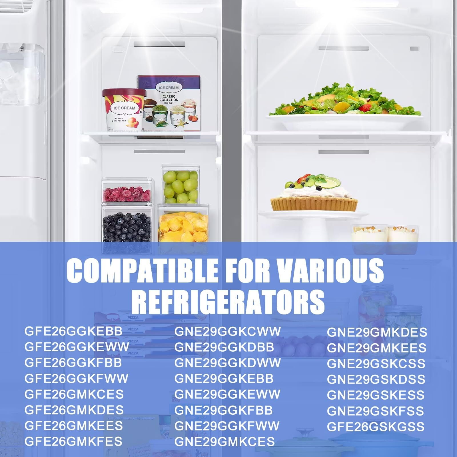 New Upgraded WR55X11132 WR55X25754 GE Refrigerator LED Light Bulb Replace WR55X30602 WR55X26486 PS4704284 3033142 EAP12172918 AP6261806(8 Pack)