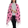 thumbnail image 2 of Lsque Rose red polka dots Pattern Women's Traditional Scarf Wrap Tassel Shawl Fringes Neck Head Shawl Retro Scarf, 2 of 8