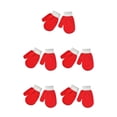 thumbnail image 3 of Manoplas para Niños Qarigey 1 Par Calentadores de Dedos Cómodos de Punto Color Sólido Invierno Rojo, 3 of 6