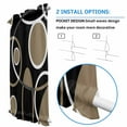 thumbnail image 3 of Black Brown Door Curtains for Door Window, French Sidelight Front Back Door Curtains With Tieback, White Circle Modern Minimalist Geometric Kitchen Rod Pocket Drapes Panel, 54"x40", 3 of 6