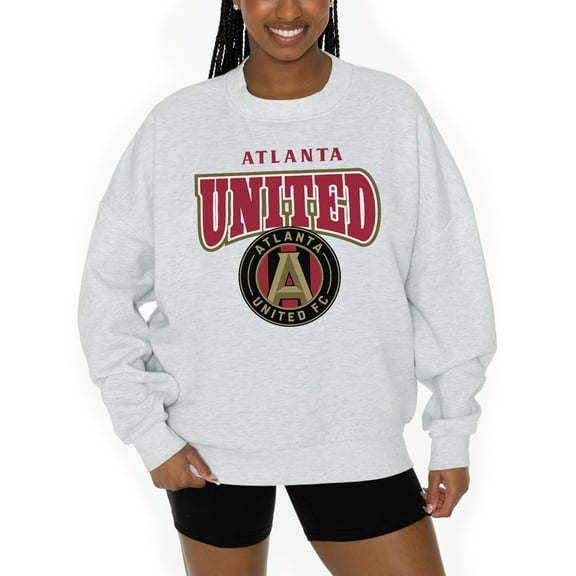 Women's Gameday Couture  Ash Atlanta United FC Pitch Pride Pullover Sweatshirt