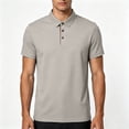thumbnail image 7 of FAWUUDO Men's Shirts Short Sleeve Moisture Wicking Performance Collared Shirt for Work Casual Sports Beige, 7 of 7