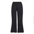 thumbnail image 7 of Jxximdong Pants for Women Casual Straight Leg Elastic Waisted Drawstring Linen Pants Comfy Solid Long Trousers With Pockets Black L Trousers, 7 of 7