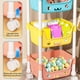 thumbnail image 4 of Estantería De Plástico De Cinco Niveles Estante de almacenamiento de plástico de 5 niveles con ruedas, mini carrito colorido, organizador de refrigerios para uso doméstico (1 unidad) JASKFLY, 4 of 6