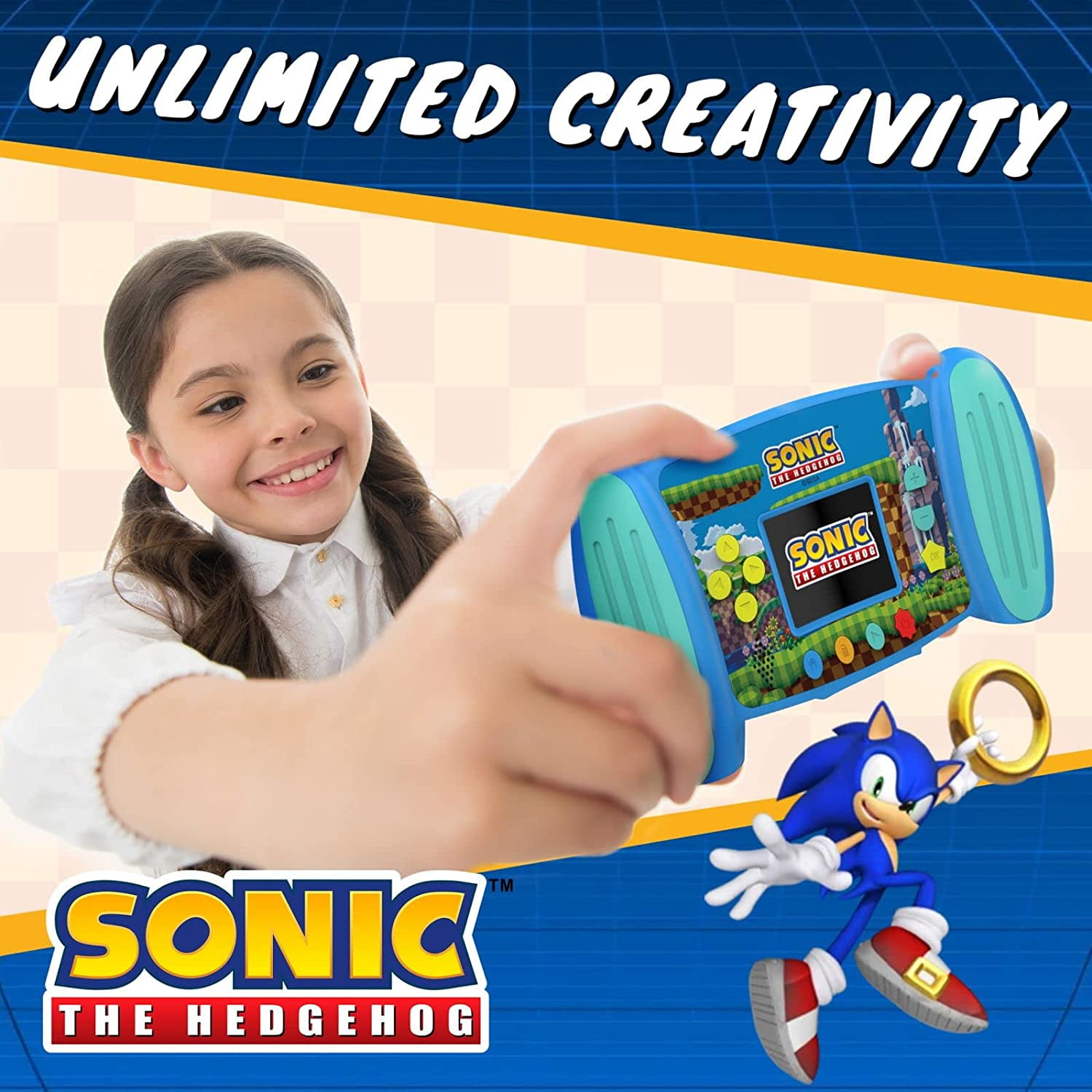 SEGA Sonic The Hedgehog Accutime Kids Interactive Digital Camera with MP3 Player and Built-In Speaker, 12 MP, 1080p Video and Games