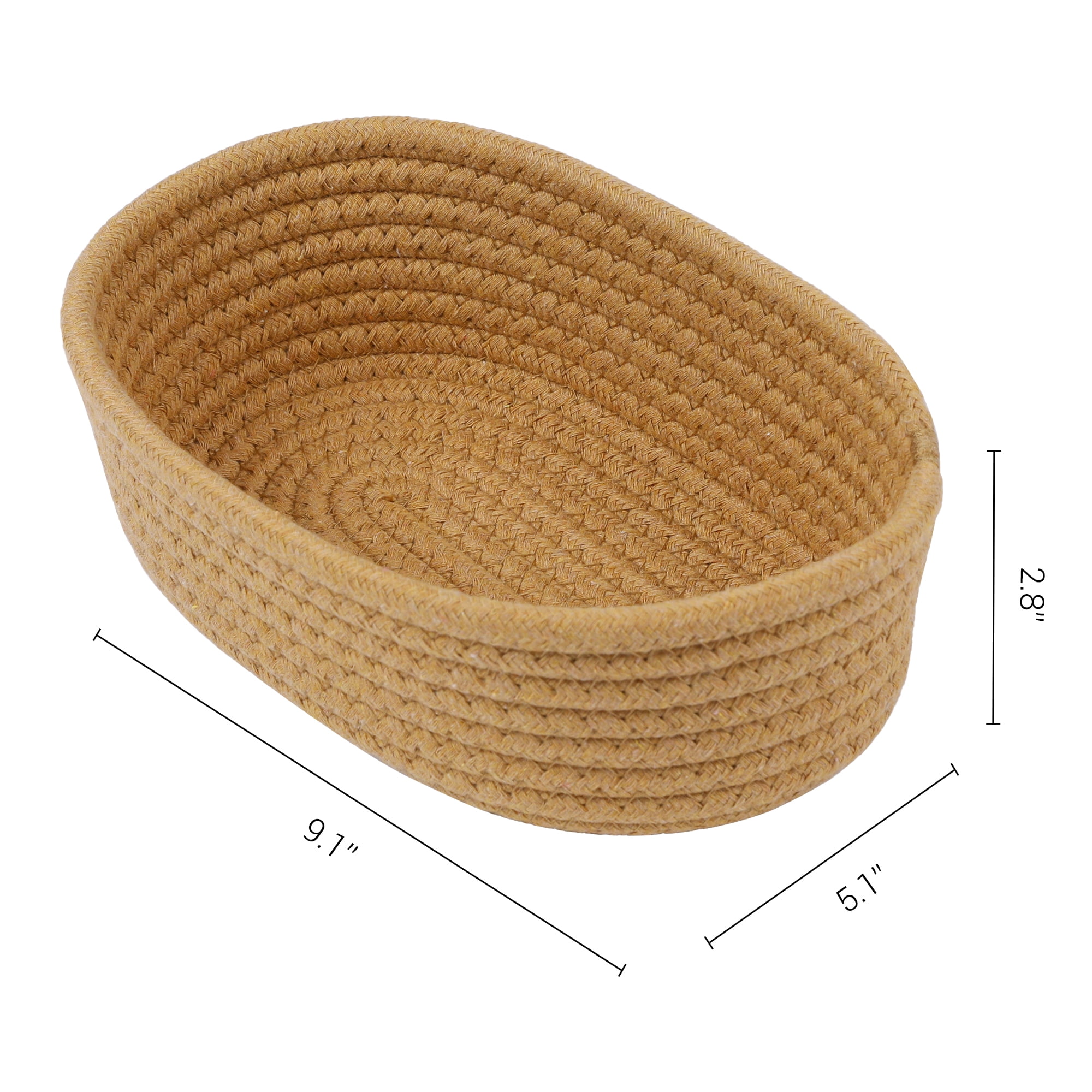 Unique Bargains 3Pcs Storage Basket for Key Tray Bowl Camel 9.1*5.1*2.8in