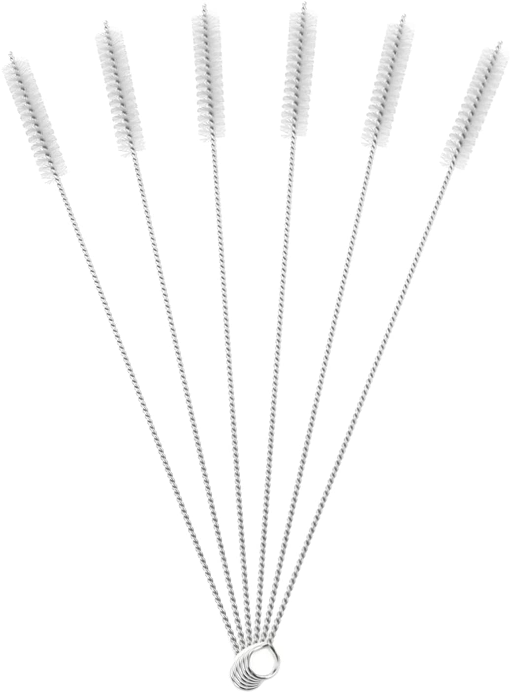 Long Straw Cleaner Brushes, Nylon Bristles Stainless Steel Handle Pipe