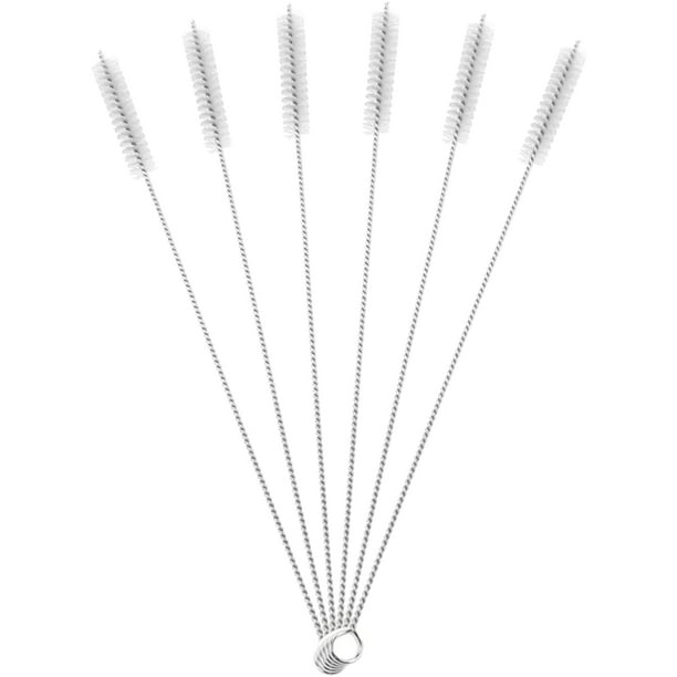 Long Straw Cleaner Brushes, Nylon Bristles Stainless Steel Handle Pipe