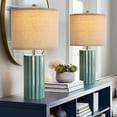 Oneach Ceramic Modern Table Lamp Set of 2 for Living Room Bedroom 21" Dark Blue Farmhouse ...