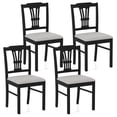 thumbnail image 1 of Gymax Wooden Dining Chairs Set of 4 w/Rubber Wood Frame Hollowed Backrest for Kitchen Black, 1 of 10