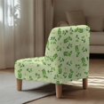 thumbnail image 5 of HELLHERO Olive Branch Motif Slipper Chair Slipcover, Easy to Install Dustproof Armless Accent Chair Cover for Living Room Dining Room, 5 of 8
