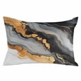 thumbnail image 2 of Black Golden Throw Pillow Covers, Marble Aesthetics Modern Ink Painted Soft Breathable Pillow Cases with Invisible Zipper for Sleeping, King Size Pillowcases for Couch Bed Sofa Chair 20x36 Inches, 2 of 6