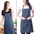 thumbnail image 3 of FOMIYES Adjustable Denim Jean Apron Fashion Hanging Work Neck Apron with Pocket for Hairdresser Waiter Carpenter, 3 of 4