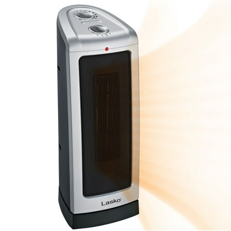 UPC 046013766052 product image for Lasko 16  1500W Oscillating Ceramic Tower Space Heater with Thermostat  Silver   | upcitemdb.com