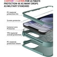 thumbnail image 6 of Diverbox for iPhone 12 Case [Shockproof] [Dropproof] [Tempered Glass Screen Protector + Camera Lens Protector],Heavy Duty Protection Phone Case Cover for Apple iPhone 12 (Pine Green), 6 of 7