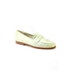 Pre-owned|Andre Assous Womens Crocodile Leather Almond Toe Loafer Flats Shoes Green Size 8
