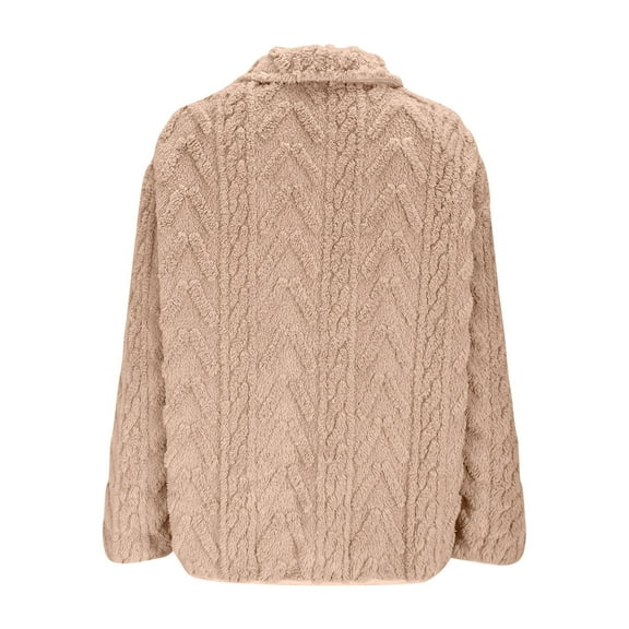 wdsxpo Jackets for Women Trendy Fleece Warm Zip Up Textured Coat Casual Stand Color Lightweight Long Sleeve Fall Winter Jackets