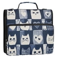 thumbnail image 5 of FORMRS Zipper Binder with Shoulder Strap 2-inch Ring 500 Sheet Capacity File Bag, Blue Cats and Hearts, 5 of 5