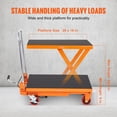 thumbnail image 3 of VEVOR Hydraulic Lift Table Cart, 330lbs Capacity 28.5" Lifting Height, Manual Single Scissor Lift Table with 4 Wheels and Non-slip Pad, Hydraulic Scissor Cart for Material Handling and Transportation, 3 of 9