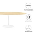 thumbnail image 5 of 78 inch Dining Table, Oval, Natural Brown White, Wood, Metal Steel, Modern Contemporary Mid-Century, Kitchen Room Cafe Bistro Restaurant Hospitality, 5 of 6