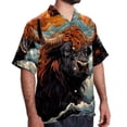 thumbnail image 2 of Yak Men's Hawaiian Shirt, Short Sleeve Printed Button Down Beach Casual Tops, Summer Spread Collar Men's Shirts, 2 of 6