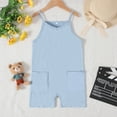 thumbnail image 5 of Toddler Jumpsuit and Romper Girls Sleeveless Romper Kids Summer Casual Spaghetti Strap Short Jumpsuit with Pockets 5-14 Years Baby Onesies for Girls, 5 of 9