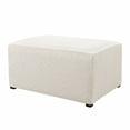 thumbnail image 2 of Enova Home Ultra Soft Rhombus Jacquard Polyester Stretch Fabric Oversized Ottoman Slipcovers (Cream), 2 of 6