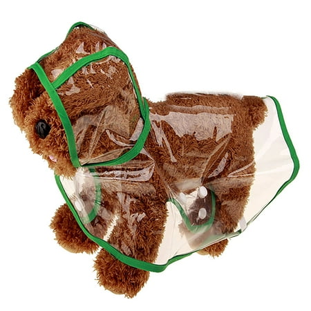 KONDYS Pet Raincoat Dog Rain Poncho With Hat Small And Medium Dog Clothes Outdoor Rainproof Rain Gear Transparent Simple Style Easy To Put On And Take Off Cute Healthy Practical Pet Accessories