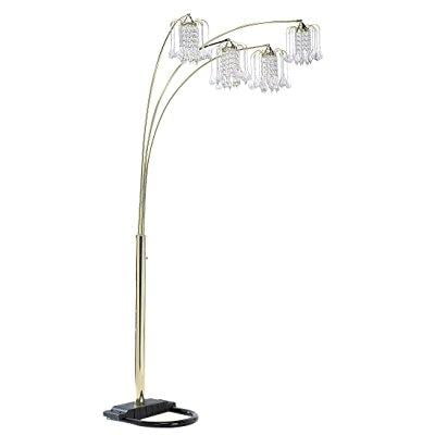 Lamp And Shade Crystal Floor Lamp - ore international 6966g floor lamp with crystal-like shade, polished brass