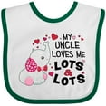thumbnail image 3 of Inktastic My Uncle Loves Me Lots and Lots Cute Elephant Boys or Girls Baby Bib, 3 of 4
