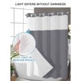 thumbnail image 6 of No Hook Shower Curtain with Snap-in Liner, Grey Pure Color Waterproof Fabric Bathroom Curtains, Aesthetics Contemporary Luxury Bath Curtains & Mesh Top Window Stall 48"x72", 6 of 9
