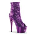 thumbnail image 2 of *7" Heel, 2 3/4" PF Peep Toe Sequins Ankle Boot, Side Zip - Purple Sequins/Purple Chrome, 11, 2 of 5