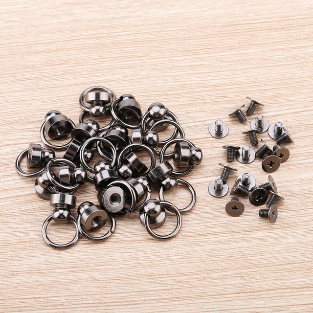 Sac Boucle Anneau, 20pcs Bricolage Cuir Rivet Rivet Goujonsring Rivet Clou en Laiton State-of-the-Art Design