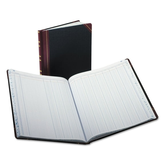 Boorum & Pease Columnar Book, 12 Column, Black Cover, 150 Pages, 12-1/4" x 10-1/8"
