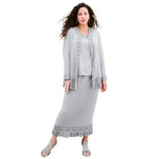 Roaman's Women's Plus Size Beaded Skirt Set