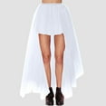 thumbnail image 2 of vigerkar Women's Hi-Lo Long Tutu Bustle Skirt Elastic Waist Festival Party Skirt White, One Size, 2 of 4