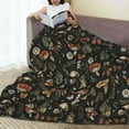 thumbnail image 6 of Throw Blanket Vintage Magic Mushroom Leaf Forest Couch Blankets Plush Flannel Cover Lightweight Soft for Living Room Bed Sofa Travel Office Camping 60 x 80 Inch, 6 of 6