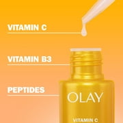 Olay للعناية بالبشرة فيتامين C + الببتيد 24 مصل الوجه المشرق، للبشرة الجافة الباهتة، 1.3 أونصة فلوريدا