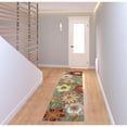 thumbnail image 2 of HomeRoots 522229 8 ft. Floral Hand Hooked Handmade Runner Rug, Blue & Green, 2 of 5