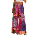 thumbnail image 3 of BiZtdJrK High Waisted Wide Leg Pants for Women Boho Printed Drawstring Loose Casual Pants Flowy Beach Vacation Pants with Pockets Red XXL, 3 of 10
