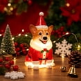 thumbnail image 6 of Clearance Christmas Resin Corgi Dog Figurines with LED Light, Cute Christmas Decorations for Home, Christmas Dog Night Light for Home 7.9 Inch, 6 of 6